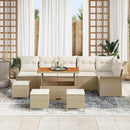Havesofa Sæt med pude med opbevaring 10 pcs Beige og creme
