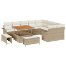 Havesofa Sæt med pude med opbevaring 12 pcs Beige og creme