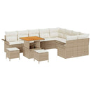 Havesofa Sæt med pude med opbevaring 12 pcs Beige og creme