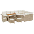 Havesofa Sæt med pude med opbevaring 13 pcs Beige og creme