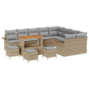 Havesofa Sæt med pude med opbevaring 13 pcs Beige og lys grå