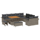 Havesofa Sæt 13 pcs Grå Polyrattan, stål og massivt akacietræ