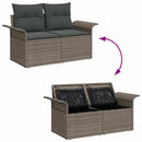 Havesofa Sæt 13 pcs Grå Polyrattan, stål og massivt akacietræ