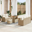 Havesofa Sæt med pude med opbevaring 8 pcs Beige og creme