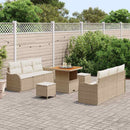 Havesofa Sæt med pude med opbevaring 9 pcs Beige og creme