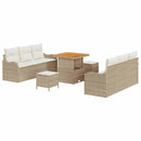 Havesofa Sæt med pude med opbevaring 9 pcs Beige og creme