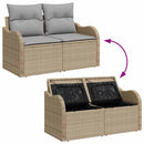 Havesofa Sæt med pude med opbevaring 9 pcs Beige og lys grå