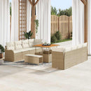 Havesofa Sæt med pude med opbevaring 11 pcs Beige og creme
