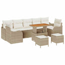 Havesofa Sæt med pude med opbevaring 10 pcs Beige og creme