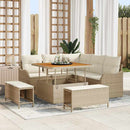Havesofa Sæt med pude med opbevaring 8 pcs Beige og creme