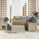 Havesofa Sæt med pude med opbevaring 8 pcs Beige og lys grå