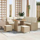 Havesofa Sæt med pude med opbevaring 8 pcs Beige og creme