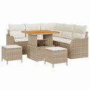 Havesofa Sæt med pude med opbevaring 8 pcs Beige og creme