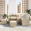 Havesofa Sæt med pude med opbevaring 8 pcs Beige og creme