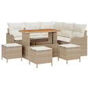 Havesofa Sæt med pude med opbevaring 9 pcs Beige og creme