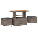 Havesofa Sæt 9 pcs Grå Polyrattan, stål og massivt akacietræ