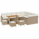 Havesofa Sæt med pude med opbevaring 13 pcs Beige og creme