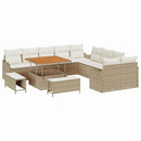 Havesofa Sæt med pude med opbevaring 13 pcs Beige og creme