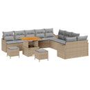 Havesofa Sæt med pude med opbevaring 13 pcs Beige og lys grå