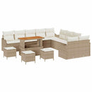 Havesofa Sæt med pude med opbevaring 14 pcs Beige og creme