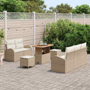 Havesofa Sæt med pude med opbevaring 8 pcs Beige og creme