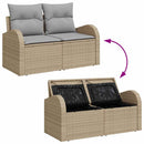 Havesofa Sæt med pude med opbevaring 8 pcs Beige og lys grå