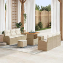 Havesofa Sæt med pude med opbevaring 9 pcs Beige og creme