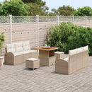 Havesofa Sæt med pude med opbevaring 9 pcs Beige og creme