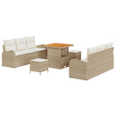 Havesofa Sæt med pude med opbevaring 9 pcs Beige og creme