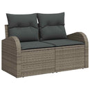 Havesofa Sæt 10 pcs Grå Polyrattan, stål og massivt akacietræ