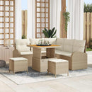 Havesofa Sæt med pude med opbevaring 8 pcs Beige og creme