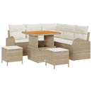 Havesofa Sæt med pude med opbevaring 8 pcs Beige og creme