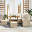 Havesofa Sæt med pude med opbevaring 8 pcs Beige og creme