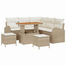 Havesofa Sæt med pude med opbevaring 8 pcs Beige og creme