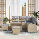 Havesofa Sæt med pude med opbevaring 8 pcs Beige og lys grå