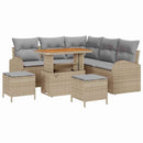 Havesofa Sæt med pude med opbevaring 8 pcs Beige og lys grå