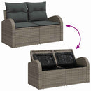 Havesofa Sæt 8 pcs Grå Polyrattan, stål og massivt akacietræ