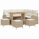 Havesofa Sæt med pude med opbevaring 9 pcs Beige og creme