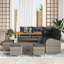 Havesofa Sæt 9 pcs Grå Polyrattan, stål og massivt akacietræ