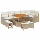 Havesofa Sæt med pude med opbevaring 9 pcs Beige og creme