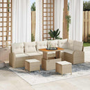 Havesofa Sæt med pude med opbevaring 9 pcs Beige og creme