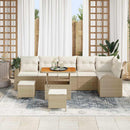 Havesofa Sæt med pude med opbevaring 9 pcs Beige og creme