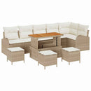 Havesofa Sæt med pude med opbevaring 10 pcs Beige og creme
