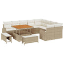 Havesofa Sæt med pude med opbevaring 12 pcs Beige og creme