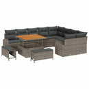 Havesofa Sæt 12 pcs Grå Polyrattan, stål og massivt akacietræ