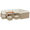 Havesofa Sæt med pude med opbevaring 13 pcs Beige og creme