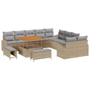 Havesofa Sæt med pude med opbevaring 13 pcs Beige og lys grå