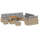Havesofa Sæt med pude med opbevaring 13 pcs Beige og lys grå