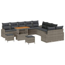 Havesofa Sæt 13 pcs Grå Polyrattan, stål og massivt akacietræ