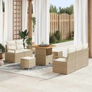 Havesofa Sæt med pude med opbevaring 8 pcs Beige og creme